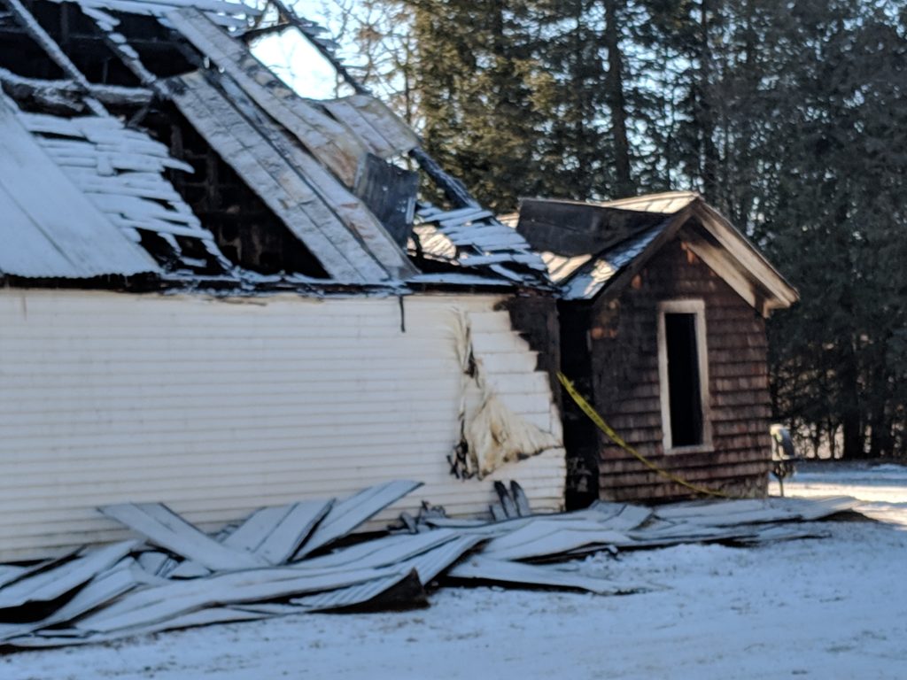 burned building in Lancaster